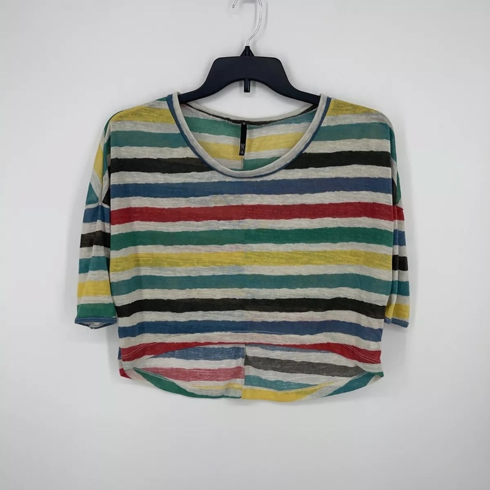 Love Culture Multi Color Striped Crop Top Size S